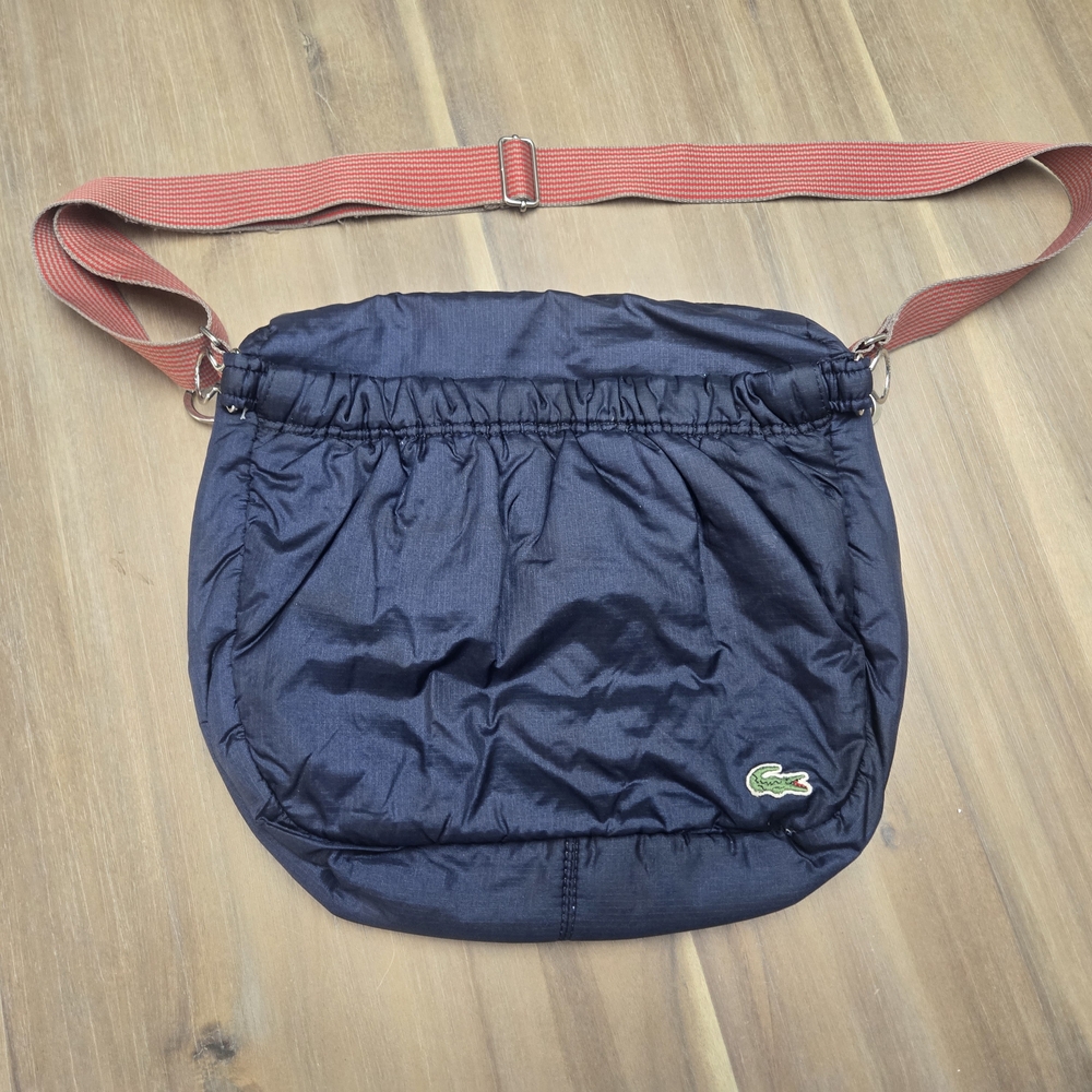 Lacoste Dark Blue Bag with Rust Strap